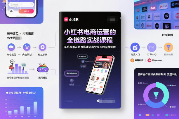 小红书电商运营的全链路实战课程，系统覆盖从账号搭建到商业变现的完整流程-Ai创业网