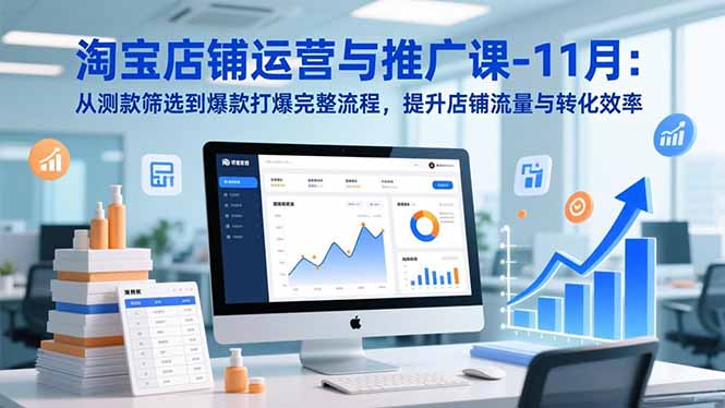 淘宝店铺运营与推广课-11月：从测款筛选到爆款打爆完整流程，提升店铺流量与转化效率-Ai创业网
