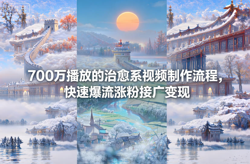 700万播放的治愈系视频制作流程，快速爆流涨粉接广变现-Ai创业网
