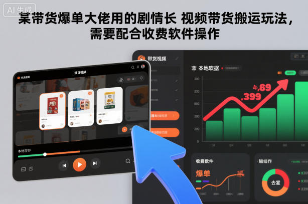 某带货爆单大佬用的剧情长视频带货搬运玩法，需要配合收费软件操作-Ai创业网