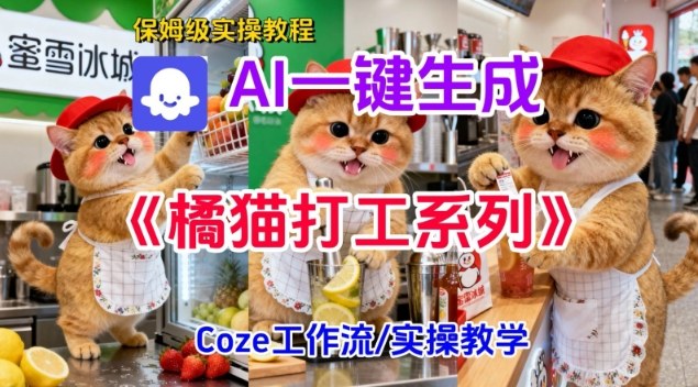 Coze扣子工作流一键生成胖橘猫打工短视频，保姆级实操搭建教学-Ai创业网