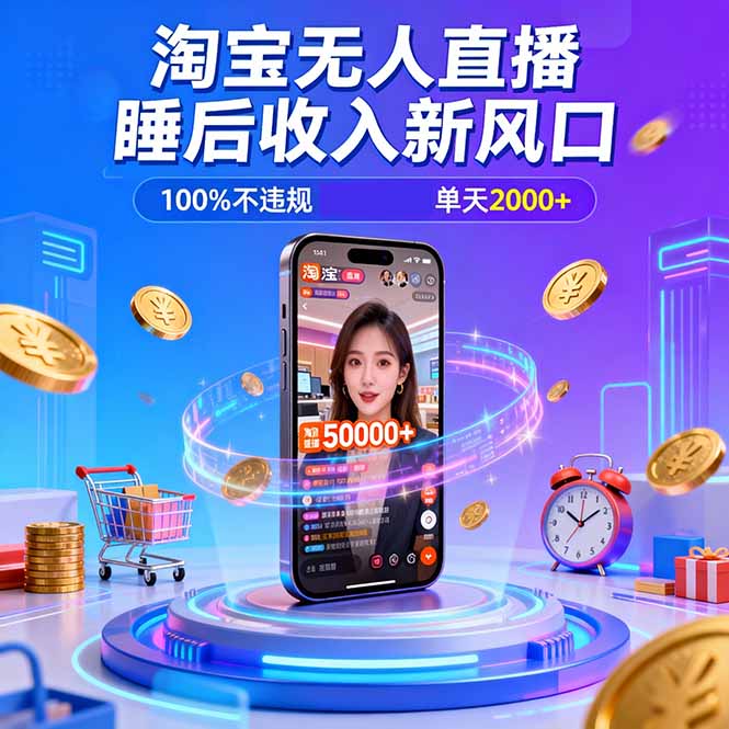 淘宝无人直播，不违规不封号，直播100小时卖了5万，年底旺季！-Ai创业网