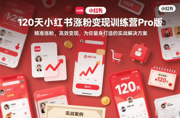 120天小红书涨粉变现训练营Pro版，​精准涨粉，高效变现​，为你量身打造的实战解决方案-Ai创业网