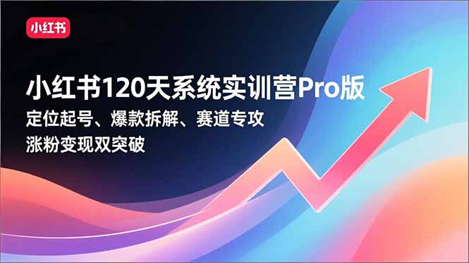 小红书120天系统实训营Pro版，定位起号、爆款拆解、赛道专攻，实现涨粉变现双突破-Ai创业网