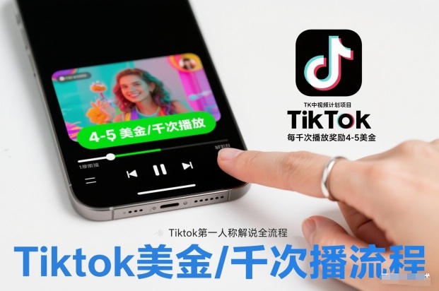 TK中视频计划项目，Tiktok第一人称解说流程，每干次播放奖励4-5美金-Ai创业网