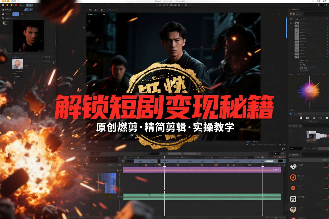 短剧拉新之原创燃剪精简剪辑实操课，解锁短剧变现秘籍-Ai创业网