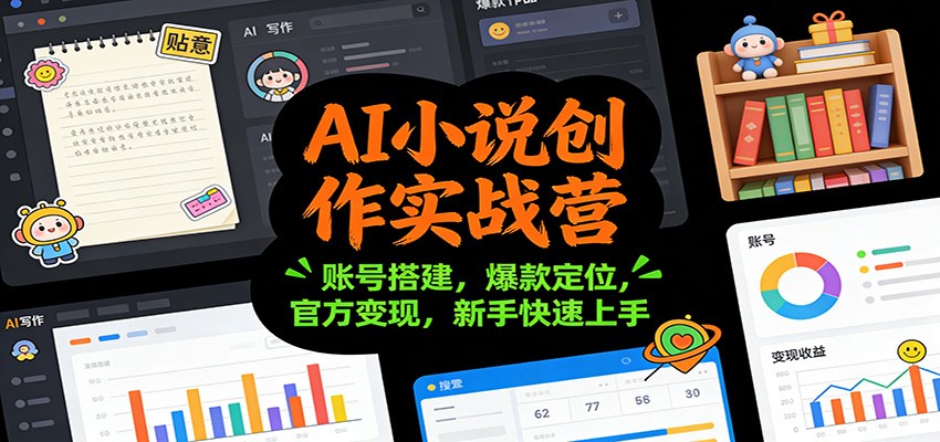 AI小说创作实战营：账号搭建，爆款定位，官方变现，新手快速上手-Ai创业网