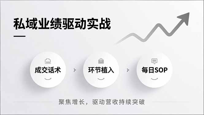 私域业绩驱动实战，成交话术、环节植入、每日SOP，聚焦增长，驱动营收持续突破-Ai创业网