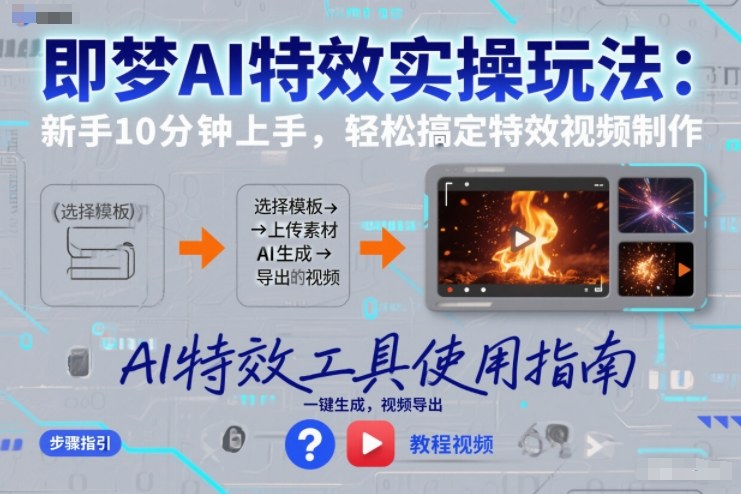 即梦AI特效实操玩法：新手10分钟上手，轻松搞定特效视频制作-Ai创业网