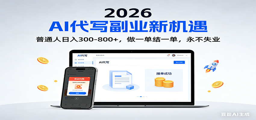 2026 副业首选！AI 代写日入 300-800，普通人0门槛，做一单结一单！-Ai创业网