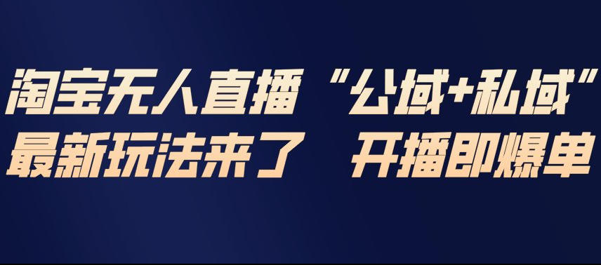 淘宝无人直播完整教程，公试+私域，最新玩法来了，开播即爆单-Ai创业网