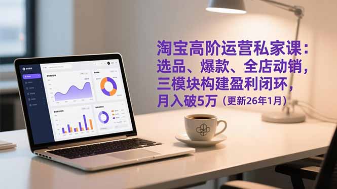 淘宝高阶运营私家课：选品、爆款、全店动销，三模块构建盈利闭环，月入破5万(更新26年1月-Ai创业网