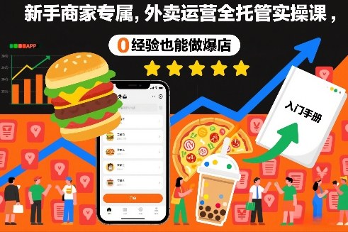 新手商家专属，外卖运营全托管实操课，0经验也能做爆店-Ai创业网