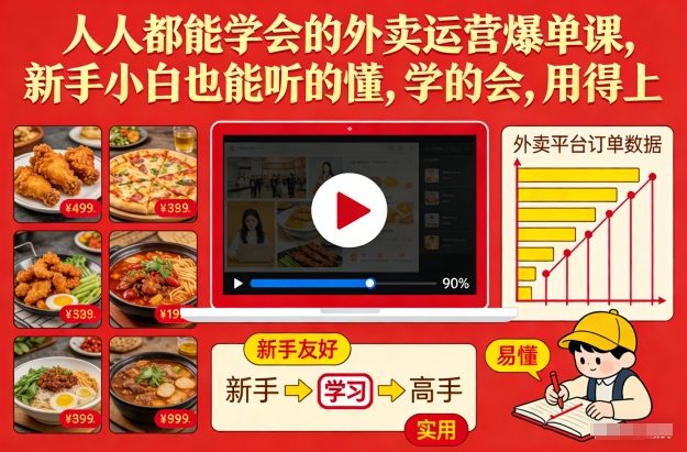 人人都能学会的外卖运营爆单课，新手小白也能听的懂，学的会，用得上-Ai创业网