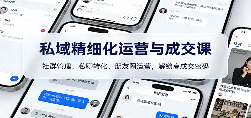 私域精细化运营与成交课：社群管理、私聊转化、朋友圈运营，解锁高成交密码-Ai创业网