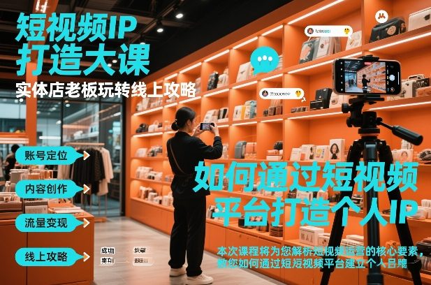 短视频ip打造大课，实体店老板玩转线上攻略-Ai创业网