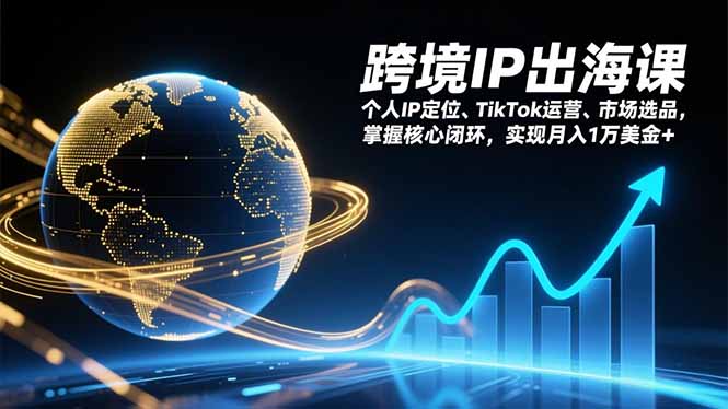 跨境IP出海课，个人IP定位、TikTok运营、市场选品，掌握核心闭环，实现月入1万美金+-Ai创业网