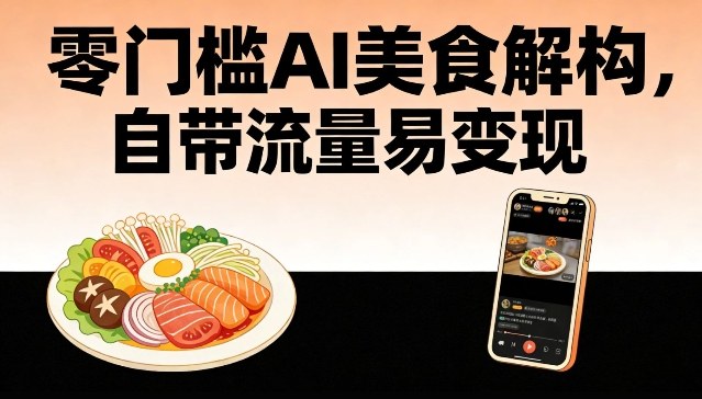 零门槛AI美食解构，自带流量易变现-Ai创业网