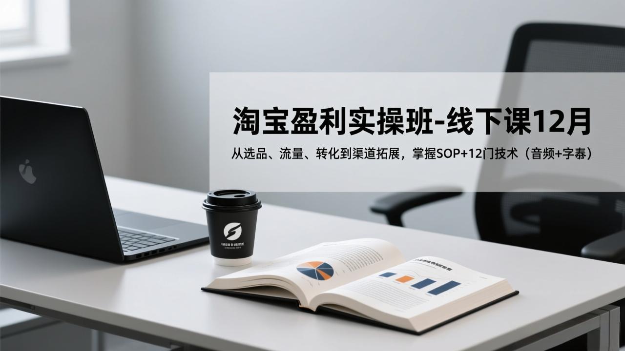 淘宝盈利实操班-线下课12月，从选品、流量、转化到渠道拓展，掌握SOP+12门技术(音频+字幕-Ai创业网