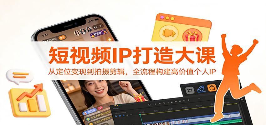 短视频IP打造大课：从定位变现到拍摄剪辑，全流程构建高价值个人IP-Ai创业网