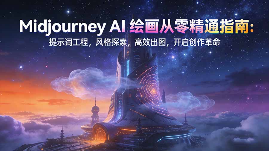 Midjourney AI绘画从零精通指南：提示词工程，风格探索，高效出图，开启创作革命-Ai创业网