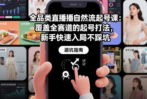 全品类直播自然流起号课：覆盖全赛道的起号打法，新手快速入局不踩坑-Ai创业网