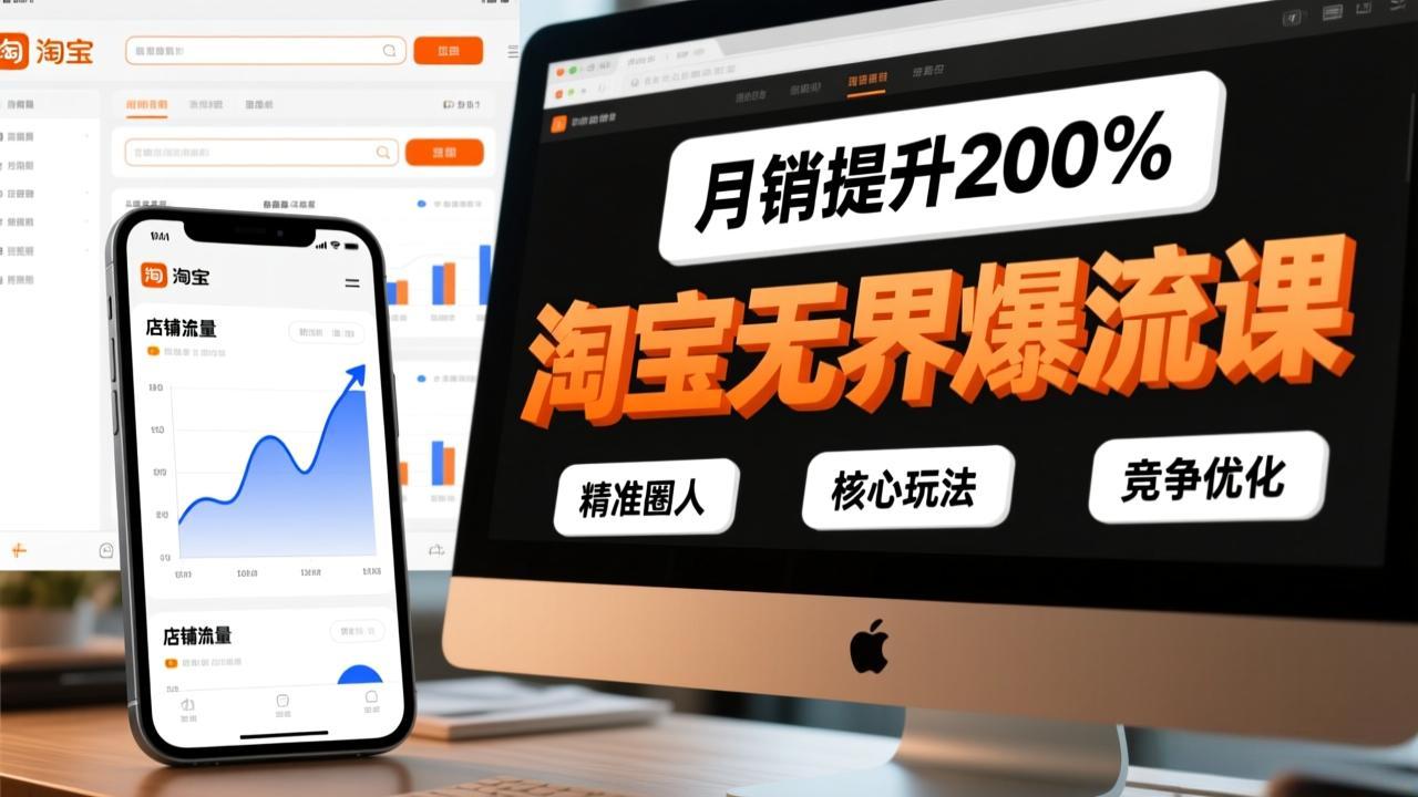 淘宝无界爆流课，精准圈人、核心玩法、竞争优化，快速引爆店铺流量，月销提升200%-Ai创业网
