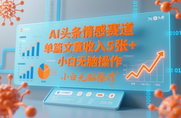 AI头条情感赛道，单篇文章收入5张+，小白无脑操作-Ai创业网