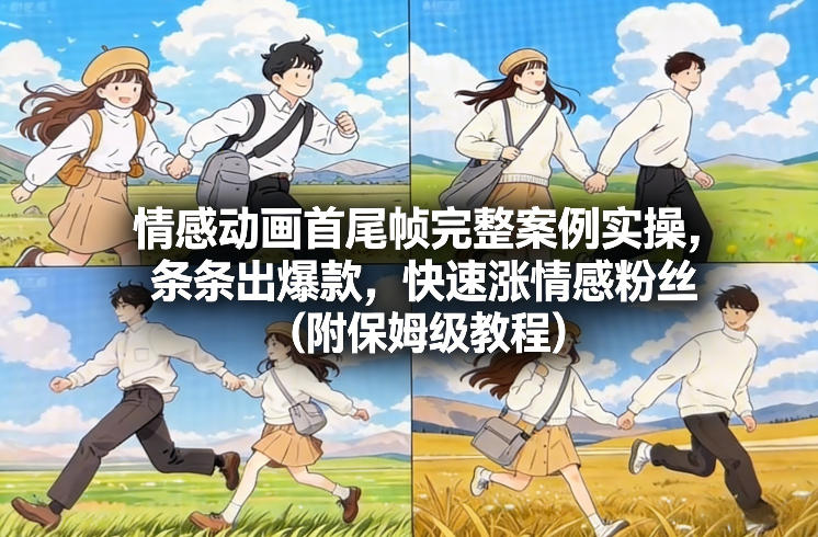情感动画首尾帧完整案例实操，条条出爆款，快速涨情感粉丝(附保姆级教程)-Ai创业网
