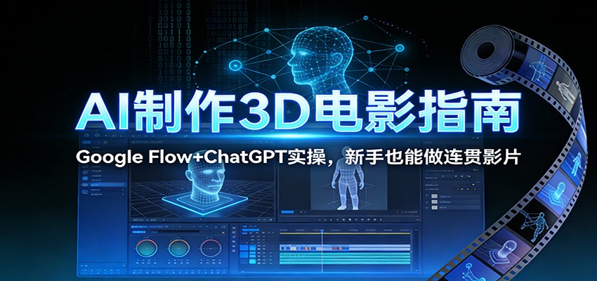 AI制作3D电影指南：Google Flow+ChatGPT实操，新手也能做连贯影片-Ai创业网