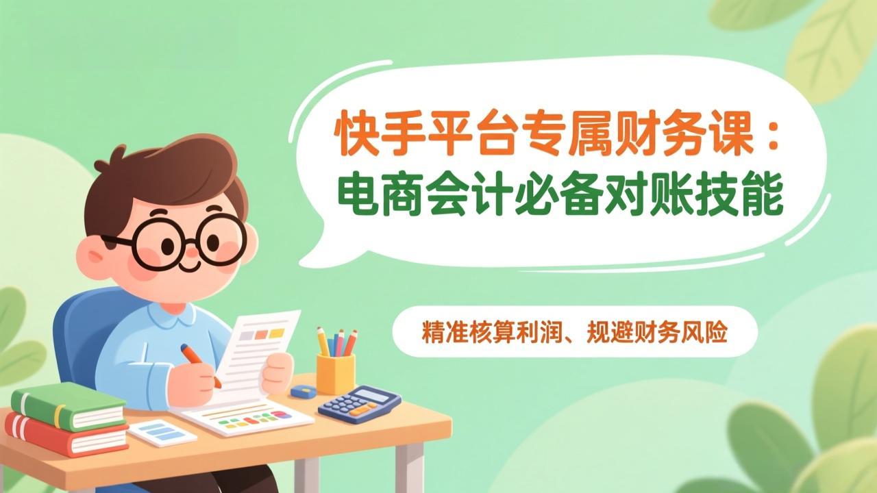 快手平台专属财务课：电商会计必备对账技能，精准核算利润、规避财务风险-Ai创业网