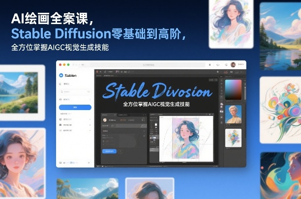 AI绘画全案课，Stable Diffusion零基础到高阶，全方位掌握AIGC视觉生成技能-Ai创业网