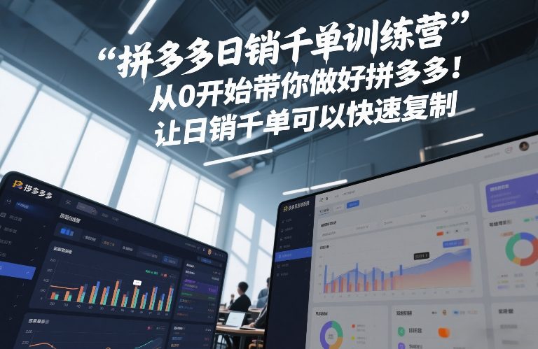 拼多多日销千单训练营，从0开始带你做好拼多多，让日销千单可以快速复制(更新26年1月)-Ai创业网