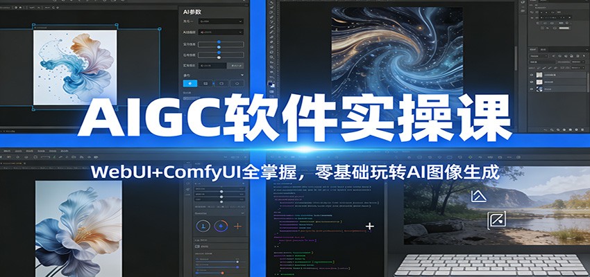 AIGC软件实操课：WebUI+ComfyUI全掌握，零基础玩转AI图像生成-Ai创业网
