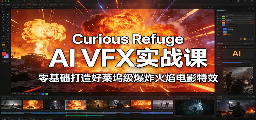 Curious Refuge AI VFX实战课，零基础打造好莱坞级爆炸火焰电影特效-Ai创业网