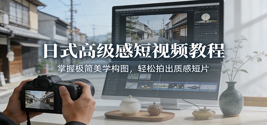 日式高级感短视频教程：掌握极简美学构图，轻松拍出质感短片-Ai创业网