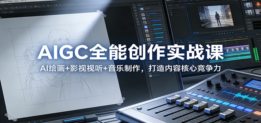 AIGC全能创作实战课：AI绘画+影视视听+音乐制作，打造内容核心竞争力-Ai创业网
