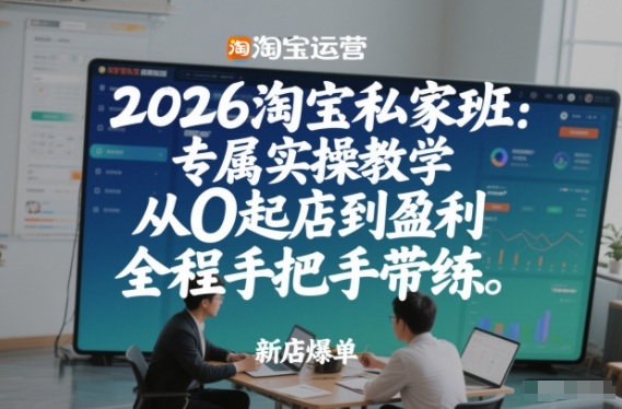 2026淘宝私家班：专属实操教学，从0起店到盈利，全程手把手带练-Ai创业网