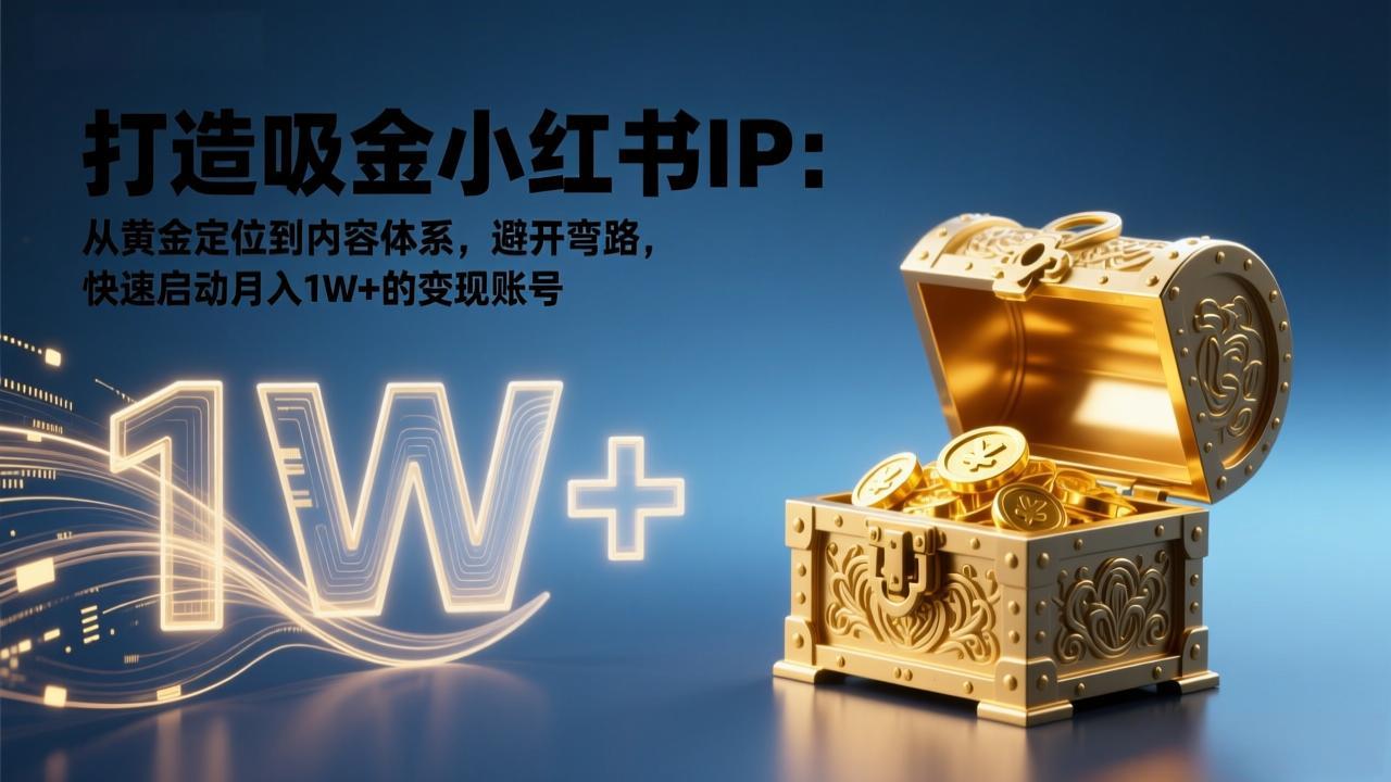 打造吸金小红书IP：从黄金定位到内容体系，避开弯路，快速启动月入1W+的变现账号-Ai创业网