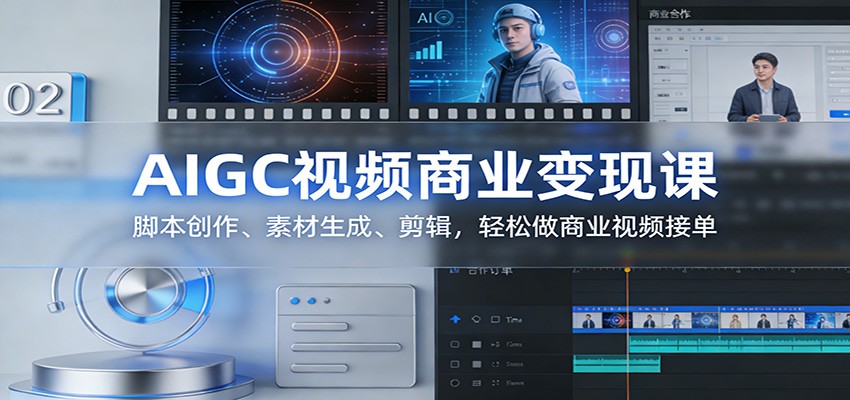 AIGC视频商业变现课：脚本创作、素材生成、剪辑，轻松做商业视频接单-Ai创业网