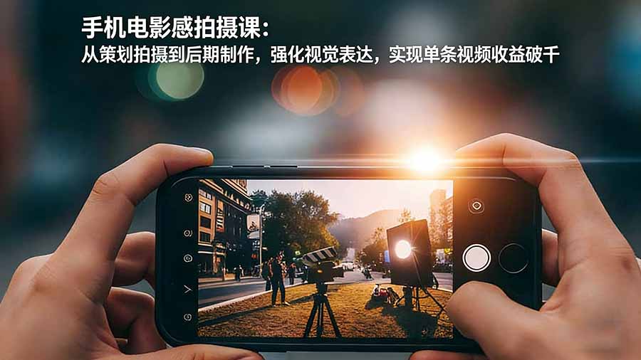 手机电影感拍摄课：从策划拍摄到后期制作，强化视觉表达，实现单条视频收益破千-Ai创业网