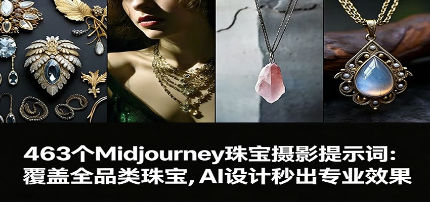 463个Midjourney珠宝摄影提示词：覆盖全品类珠宝，AI设计秒出专业效果-Ai创业网