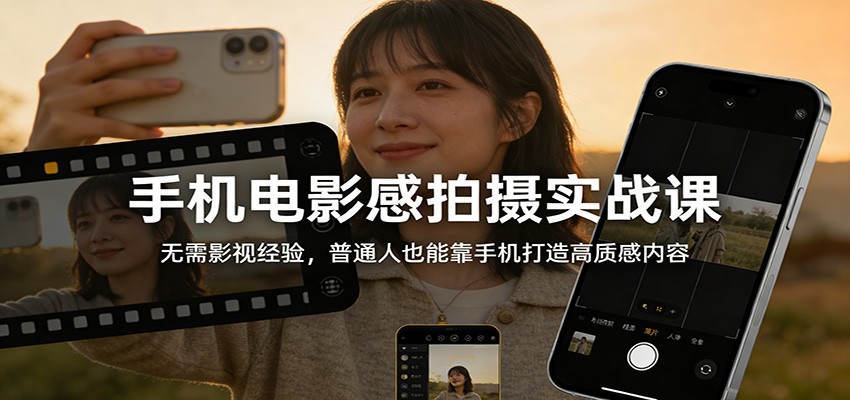 手机电影感拍摄实战课：无需影视经验，普通人也能靠手机打造高质感内容-Ai创业网