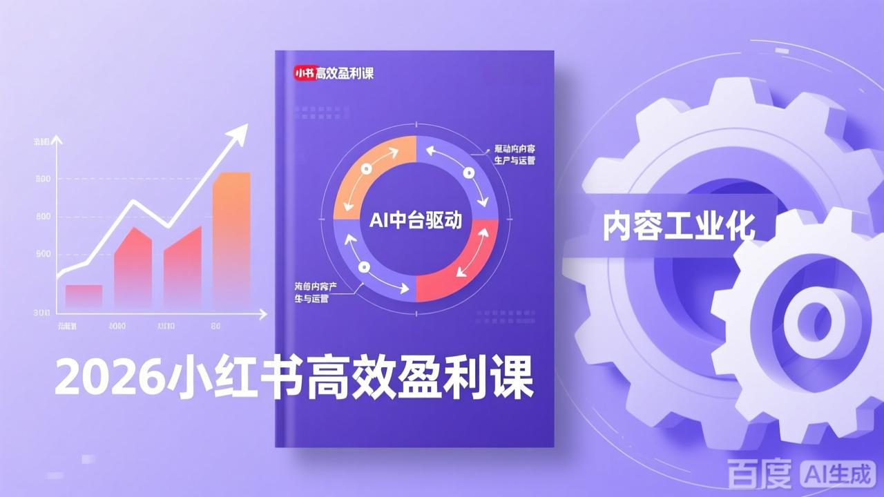 2026小红书高效盈利课，流量双引擎+内容工业化+AI中台驱动，构建可复制的千万级营收模型-Ai创业网