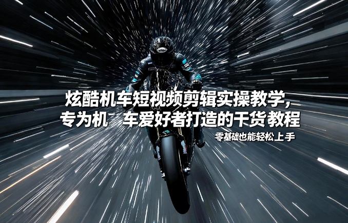 炫酷机车短视频剪辑实操教学，专为机车爱好者打造的干货教程，零基础也能轻松上手-Ai创业网