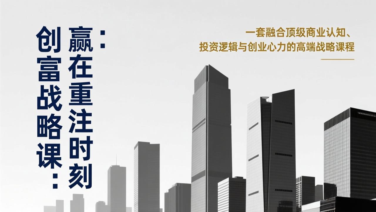 《创富战略课：赢在重注时刻》一套融合顶级商业认知、投资逻辑与创业心力的高端战略课程-Ai创业网