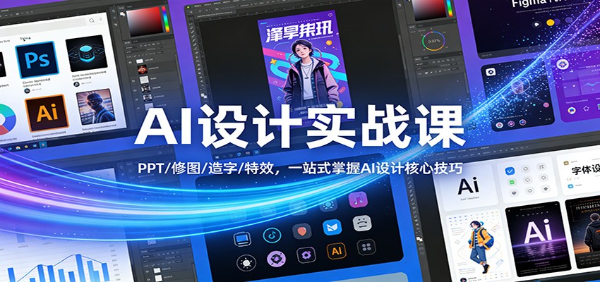AI设计实战课：PPT/修图/造字/特效，一站式掌握AI设计核心技巧-Ai创业网