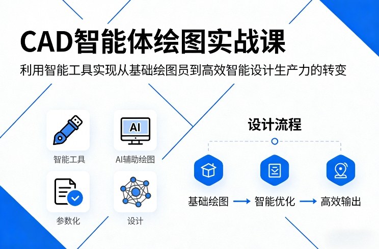 CAD智能体绘图实战课，利用智能工具，实现从基础绘图员到高效智能设计生产力的转变-Ai创业网