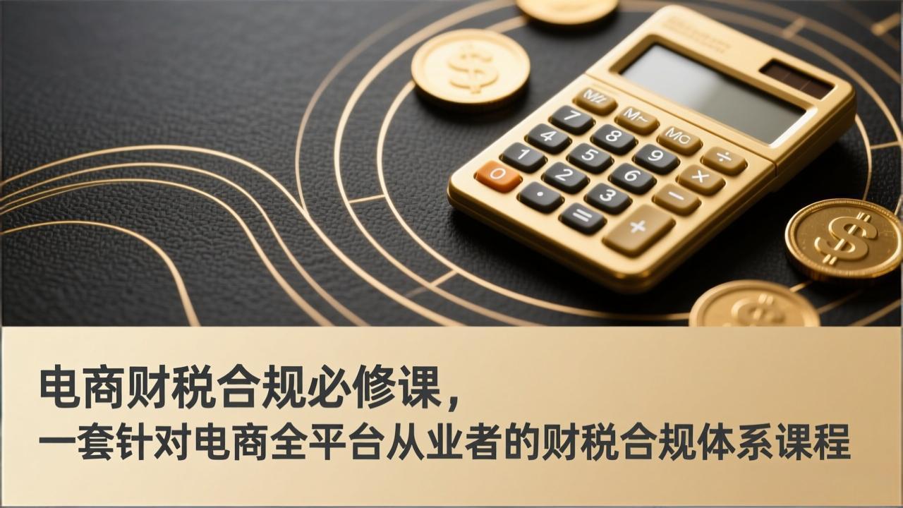 电商财税合规必修课，是一套针对电商全平台从业者的财税合规体系课程-Ai创业网