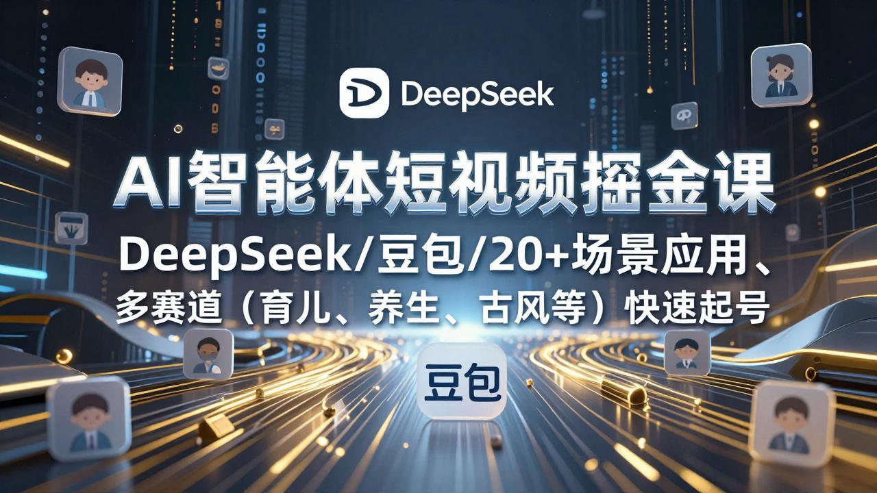 AI智能体短视频掘金课，DeepSeek/豆包/20+场景应用、多赛道(育儿、养生、古风等-Ai创业网